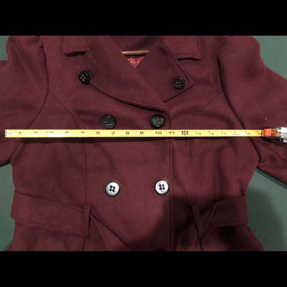 Burgundy Pea Coat - Picture 5 of 7